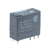 Relay dpdt 6a 6vdc black pcb fbr621d006
